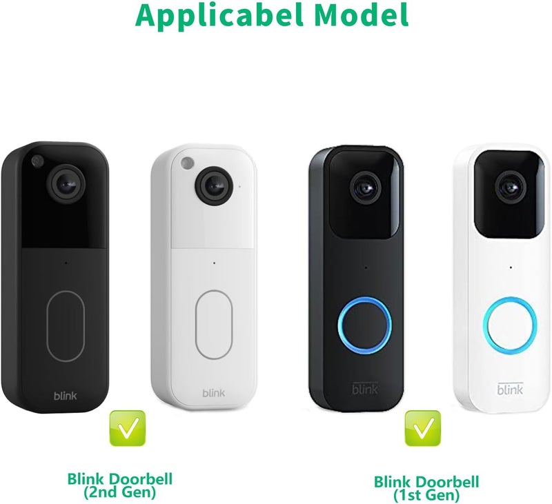 PEF Blink Video Doorbell Mount, Anti-Theft Door Mount for Blink Doorbell (Newest Model), No Drill Weatherproof Design Door Bell Kit for Home Rentals - Easy to Install & No Sensor Blocking (Black) - Image 2